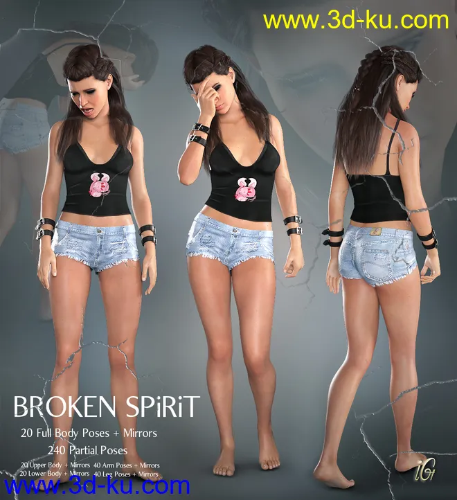 iG Broken Spirit Poses for Genesis 8 Female模型的图片6