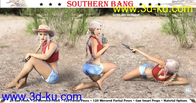 iG Southern Bang Props and Poses for Genesis 8 Female(s)模型的图片6