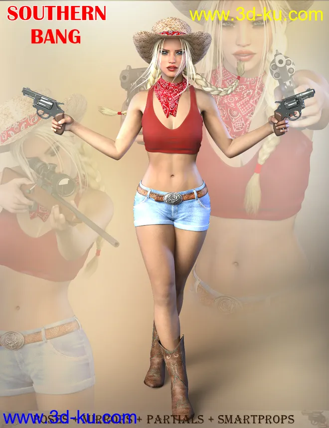 iG Southern Bang Props and Poses for Genesis 8 Female(s)模型的图片9