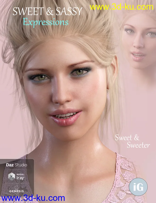 iG Sweet & Sassy Expressions for Genesis 8 Female(s)模型的图片5