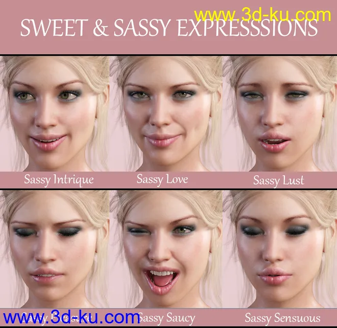 iG Sweet & Sassy Expressions for Genesis 8 Female(s)模型的图片7