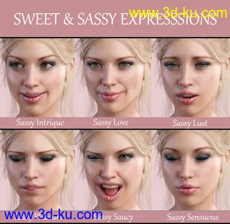 3D打印模型iG Sweet & Sassy Expressions for Genesis 8 Female(s)的图片