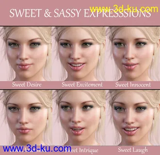 3D打印模型iG Sweet & Sassy Expressions for Genesis 8 Female(s)的图片