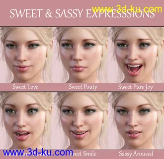 3D打印模型iG Sweet & Sassy Expressions for Genesis 8 Female(s)的图片