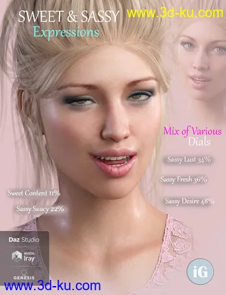 3D打印模型iG Sweet & Sassy Expressions for Genesis 8 Female(s)的图片