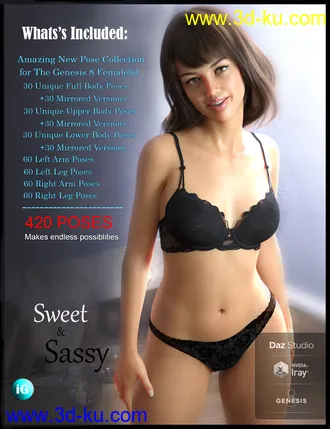 3D打印模型iG Sweet & Sassy Pose Collection for Genesis 8 Female(s)的图片