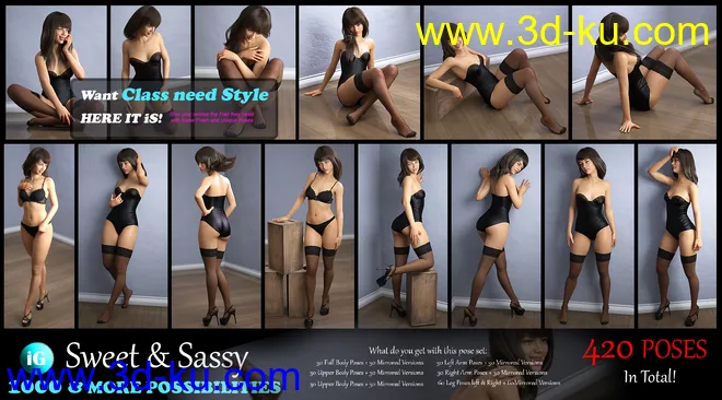 iG Sweet & Sassy Pose Collection for Genesis 8 Female(s)模型的图片5