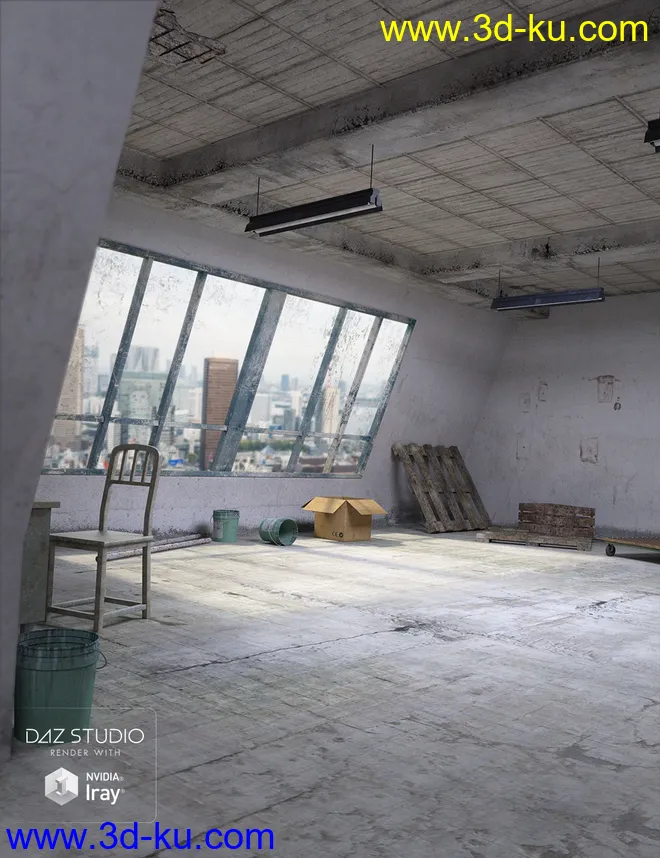 Industrial Room Interior and Props模型的图片1