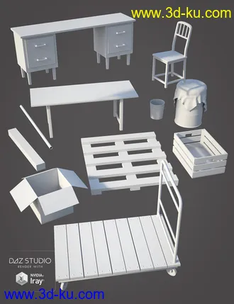 3D打印模型Industrial Room Interior and Props的图片