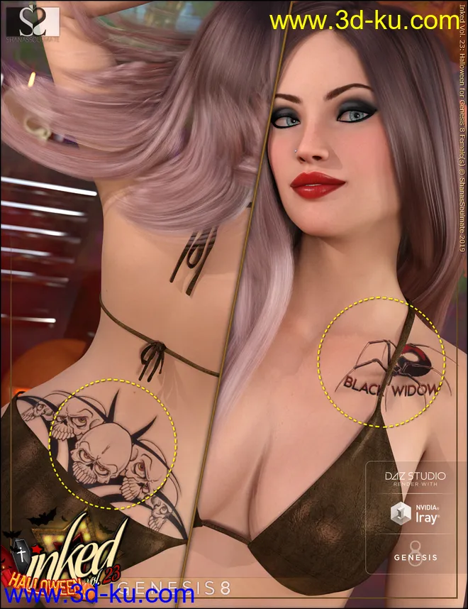 Inked Vol 23 - Halloween for Genesis 8 Female(s)模型的图片6