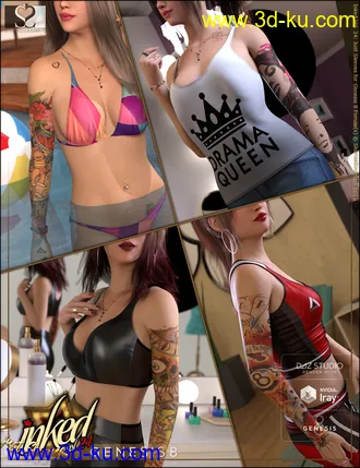 3D打印模型Inked Vol.24 - Just Sleeves for Genesis 8 Female(s)的图片