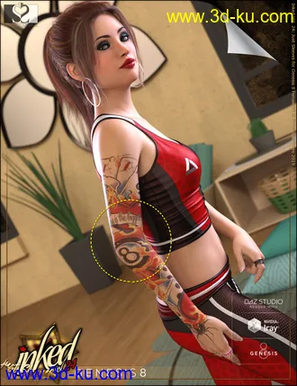 3D打印模型Inked Vol.24 - Just Sleeves for Genesis 8 Female(s)的图片