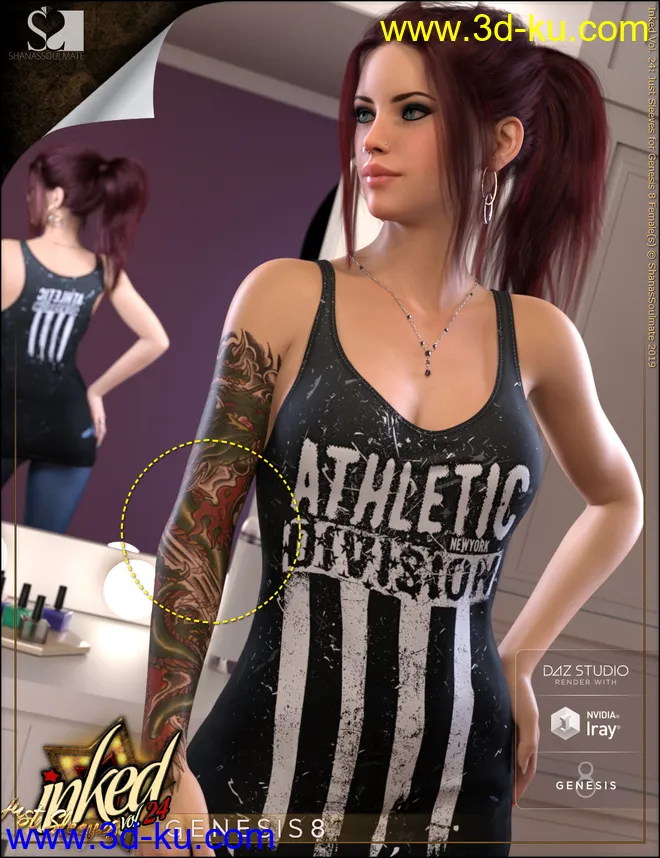 Inked Vol.24 - Just Sleeves for Genesis 8 Female(s)模型的图片9