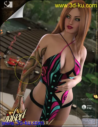3D打印模型Inked Vol.24 - Just Sleeves for Genesis 8 Female(s)的图片