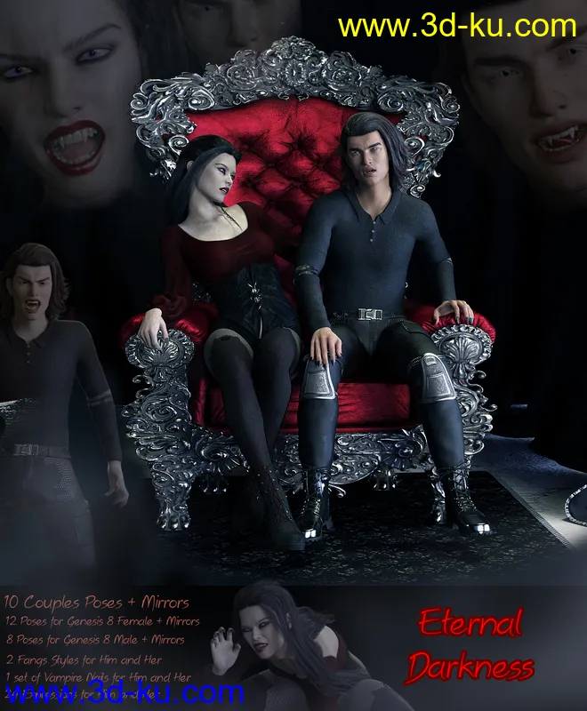 iV Eternal Darkness Poses for Genesis 8模型的图片3