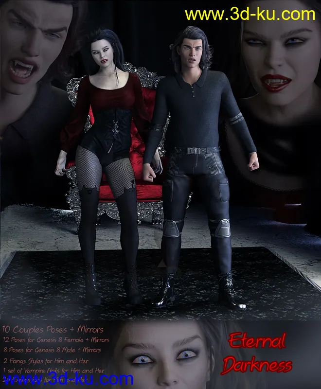 iV Eternal Darkness Poses for Genesis 8模型的图片10