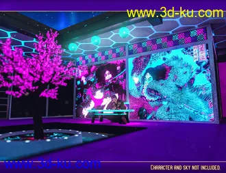 3D打印模型Japanese Tree Room Cyber Textures Add-On的图片