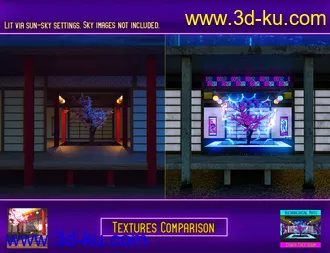 3D打印模型Japanese Tree Room Cyber Textures Add-On的图片