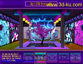 3D打印模型Japanese Tree Room Cyber Textures Add-On的图片