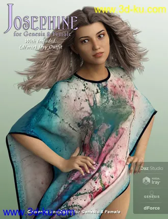 3D打印模型Josephine and dForce Outfit for Genesis 8 Female的图片