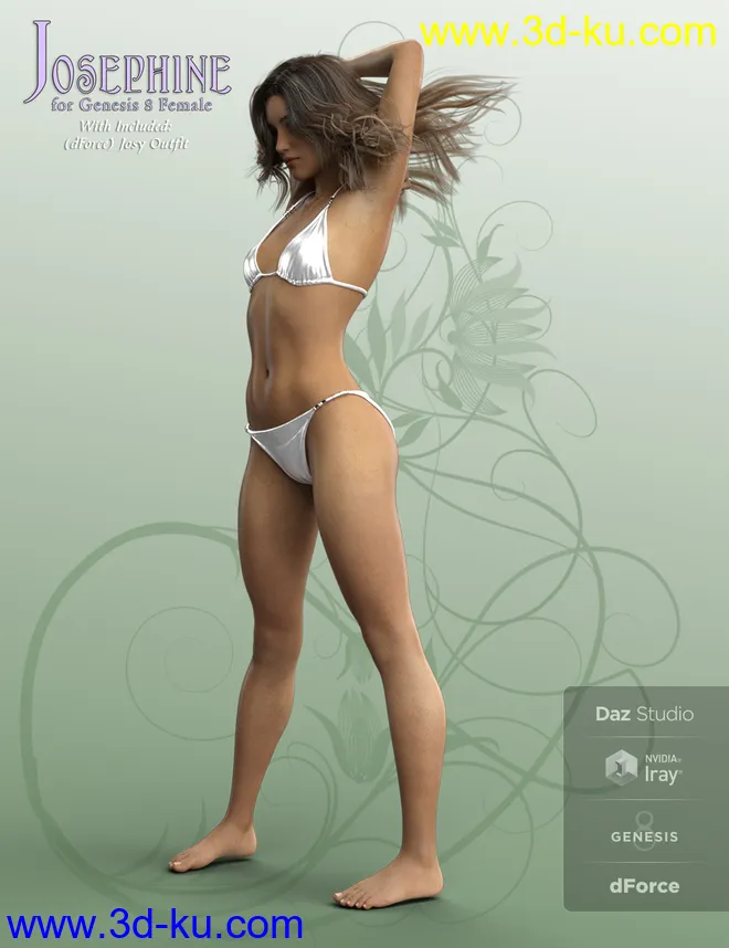 Josephine and dForce Outfit for Genesis 8 Female模型的图片7