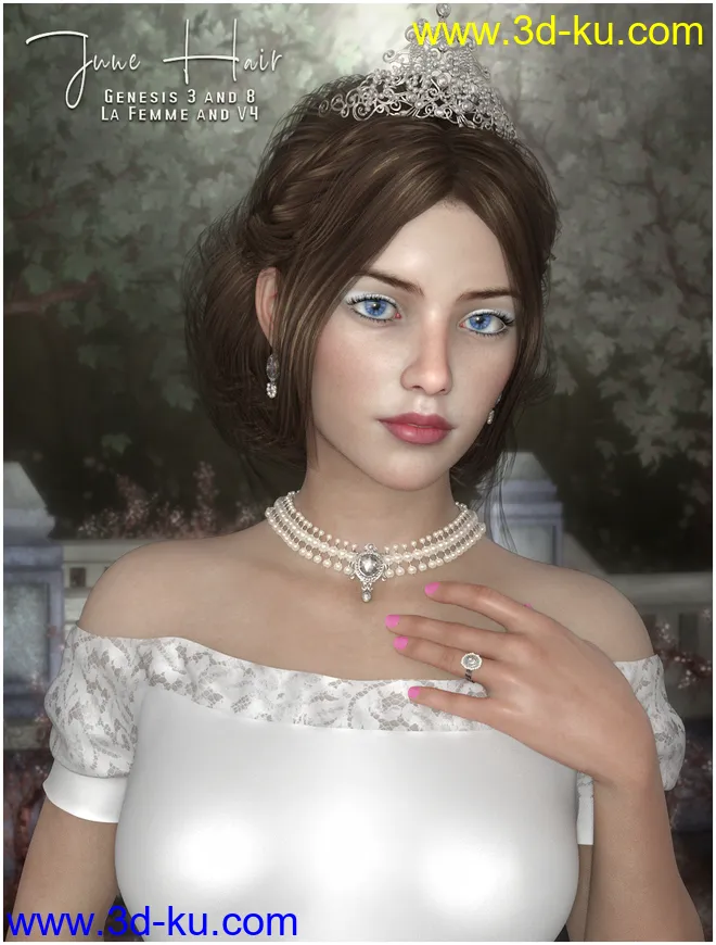 June Hair for G3 G8 La Femme and V4模型的图片1
