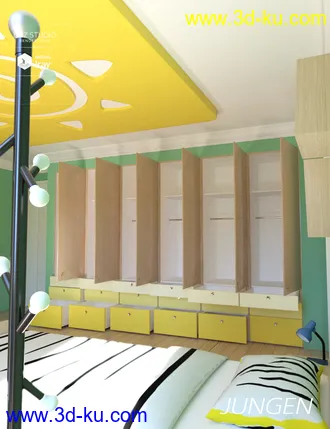 3D打印模型Jungen Bedroom的图片
