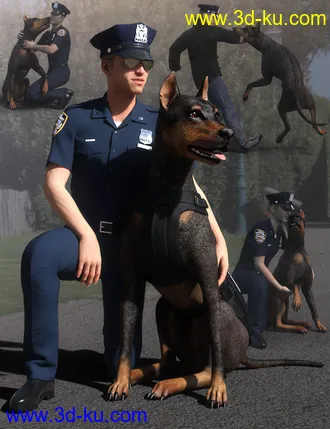 3D打印模型K-9 Unit Poses for Genesis 8 and Daz Dog 8的图片