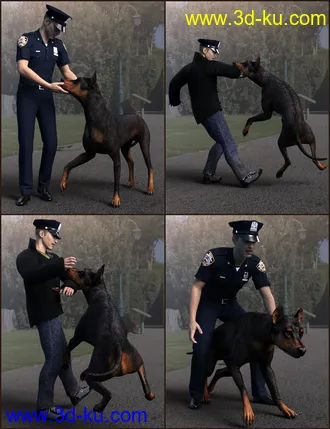 3D打印模型K-9 Unit Poses for Genesis 8 and Daz Dog 8的图片