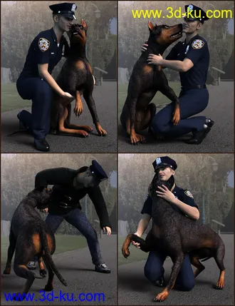 3D打印模型K-9 Unit Poses for Genesis 8 and Daz Dog 8的图片