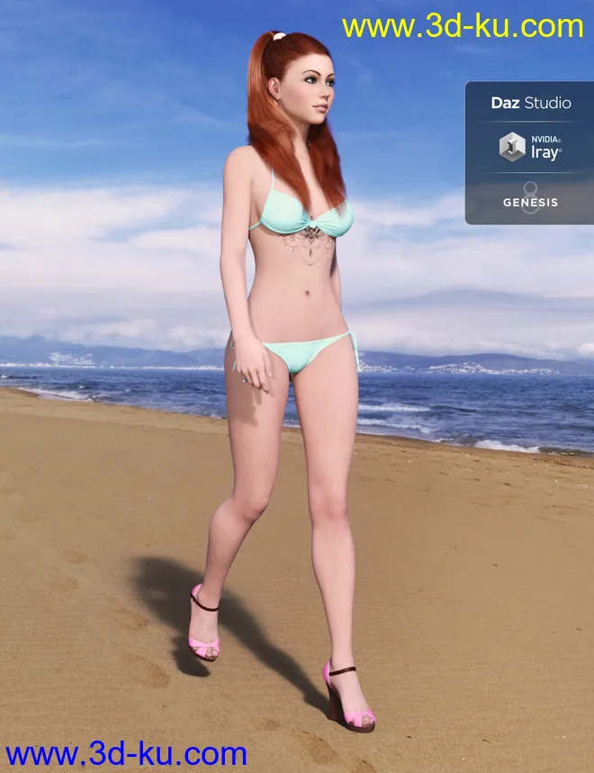 Kiru Wedge High Heels for Genesis 3 and 8 female(s)模型的图片6
