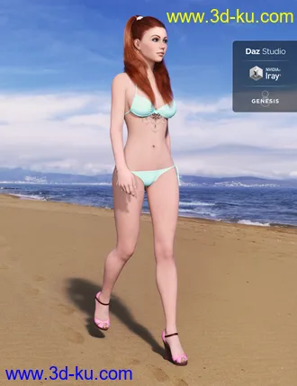 3D打印模型Kiru Wedge High Heels for Genesis 3 and 8 female(s)的图片