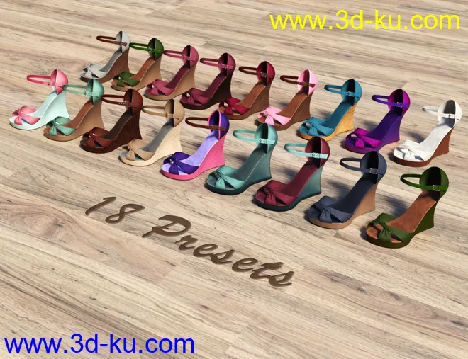 Kiru Wedge High Heels for Genesis 3 and 8 female(s)模型的图片8