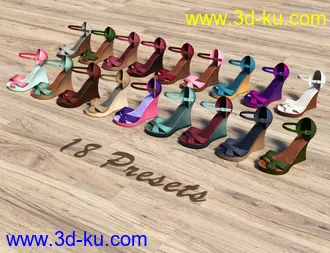 3D打印模型Kiru Wedge High Heels for Genesis 3 and 8 female(s)的图片