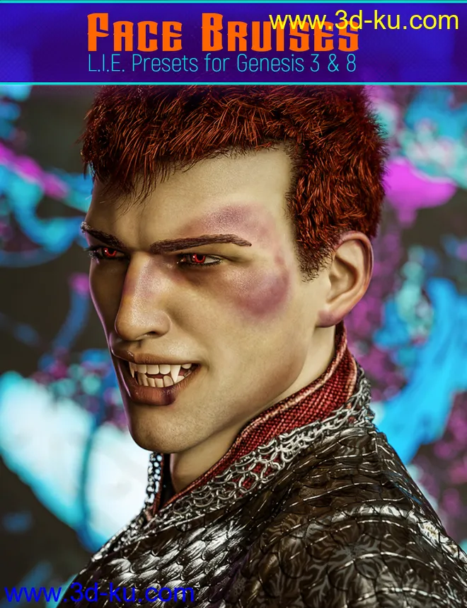 L.I.E. FACE BRUISES for Genesis 3 and 8模型的图片1