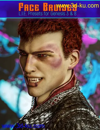 3D打印模型L.I.E. FACE BRUISES for Genesis 3 and 8的图片