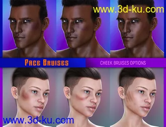 3D打印模型L.I.E. FACE BRUISES for Genesis 3 and 8的图片