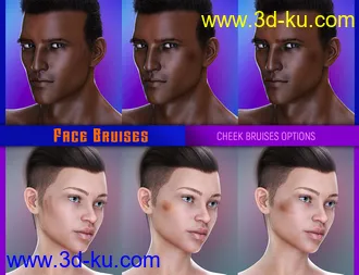 3D打印模型L.I.E. FACE BRUISES for Genesis 3 and 8的图片