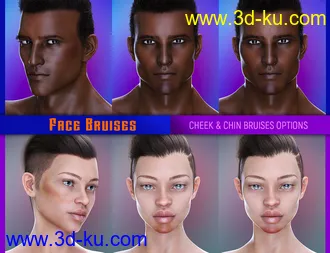 3D打印模型L.I.E. FACE BRUISES for Genesis 3 and 8的图片