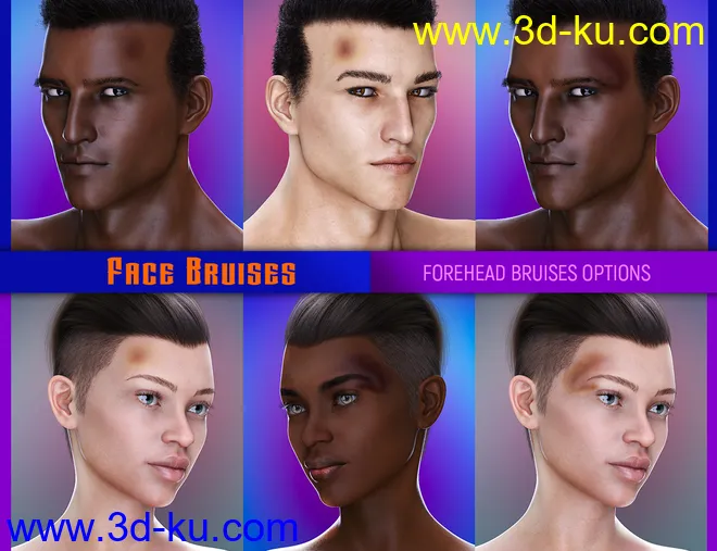 L.I.E. FACE BRUISES for Genesis 3 and 8模型的图片10