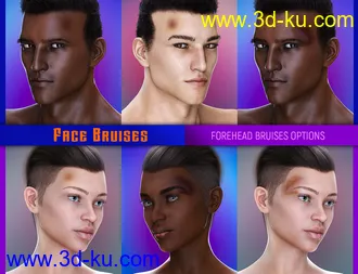 3D打印模型L.I.E. FACE BRUISES for Genesis 3 and 8的图片