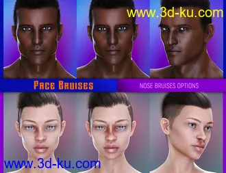 3D打印模型L.I.E. FACE BRUISES for Genesis 3 and 8的图片