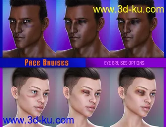 3D打印模型L.I.E. FACE BRUISES for Genesis 3 and 8的图片