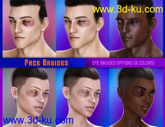 3D打印模型L.I.E. FACE BRUISES for Genesis 3 and 8的图片