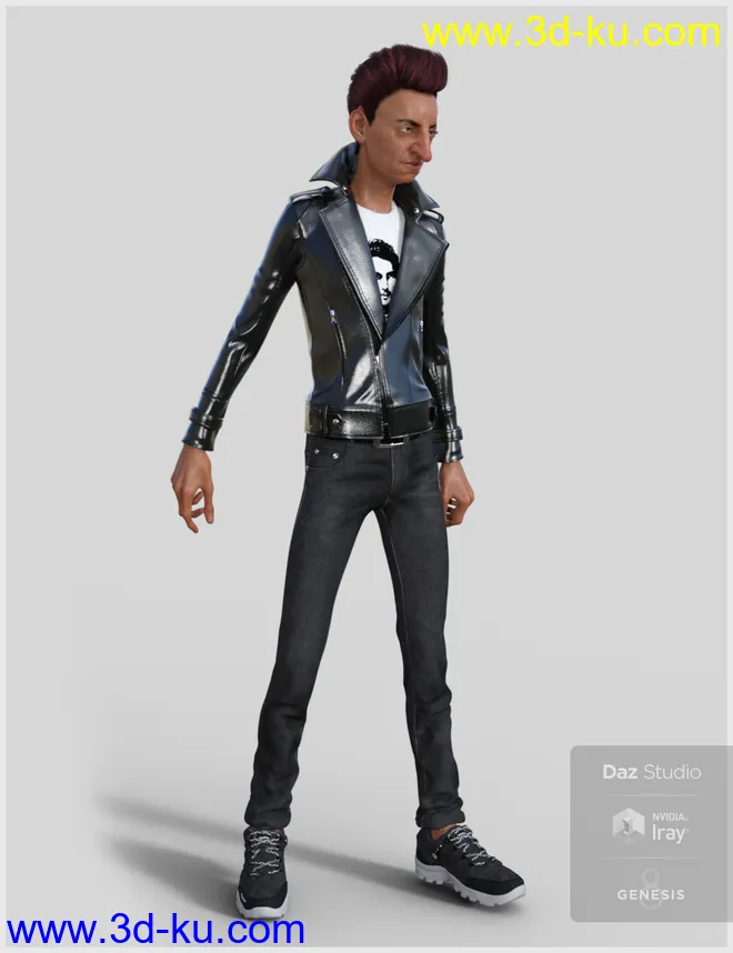 Leather Jacket Outfit for Genesis 8 Male(s)模型的图片2