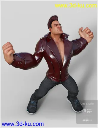 3D打印模型Leather Jacket Outfit for Genesis 8 Male(s)的图片