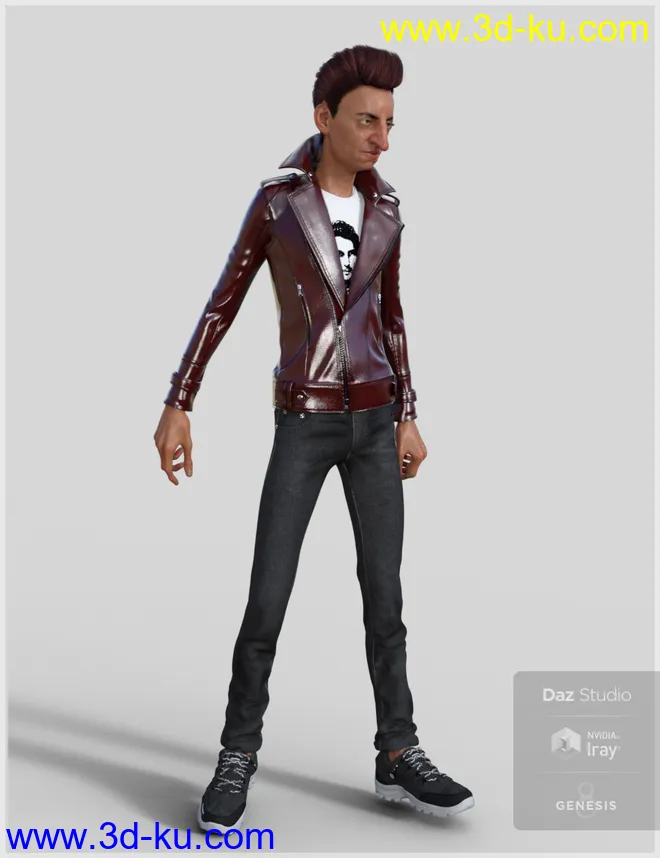 Leather Jacket Outfit for Genesis 8 Male(s)模型的图片4