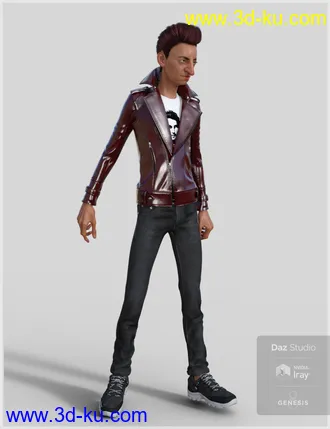 3D打印模型Leather Jacket Outfit for Genesis 8 Male(s)的图片