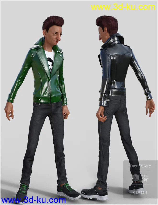 Leather Jacket Outfit for Genesis 8 Male(s)模型的图片5