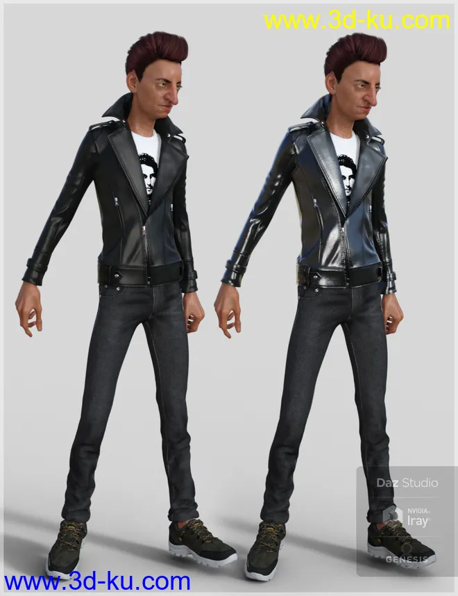 Leather Jacket Outfit for Genesis 8 Male(s)模型的图片6